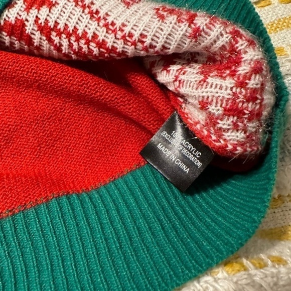 Ugly Christmas Sweater by Smart Living Believe in Your Elf Knit Fairisle Red Med - Picture 3 of 8